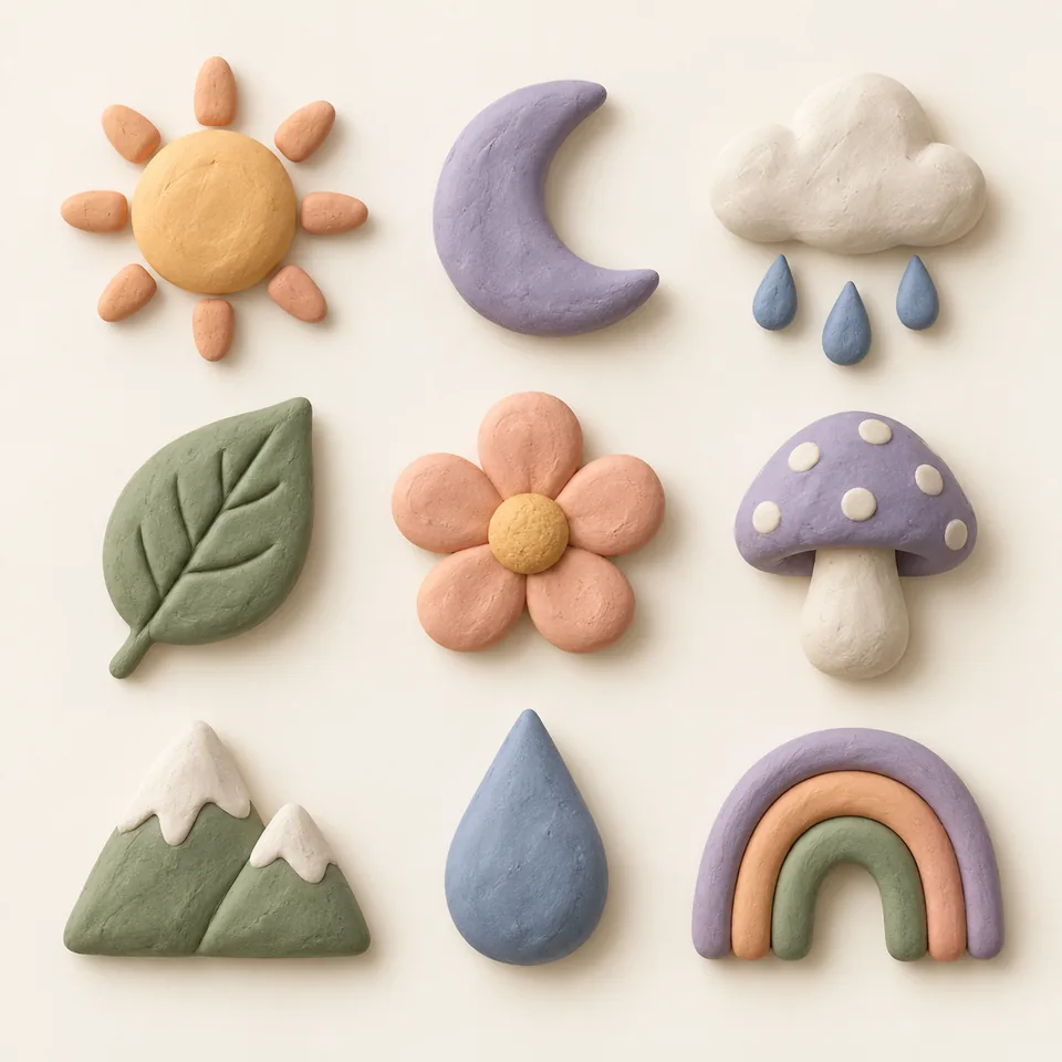 Make a coherent icon family with one material and one light source.