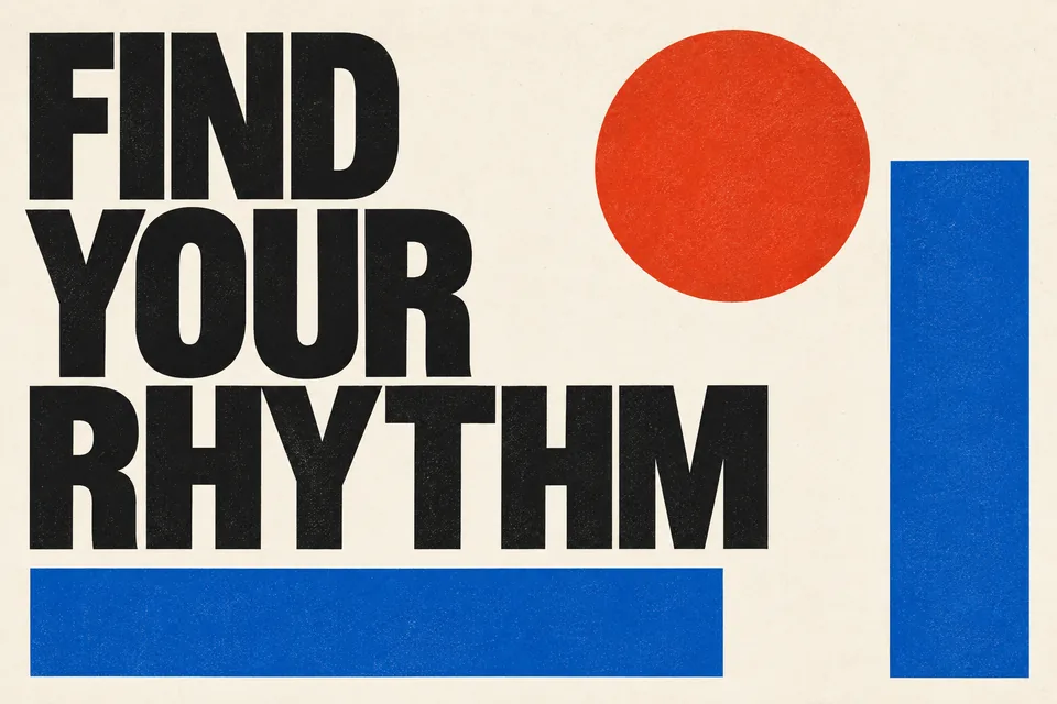 Bold type, clean geometry and a confident grid.