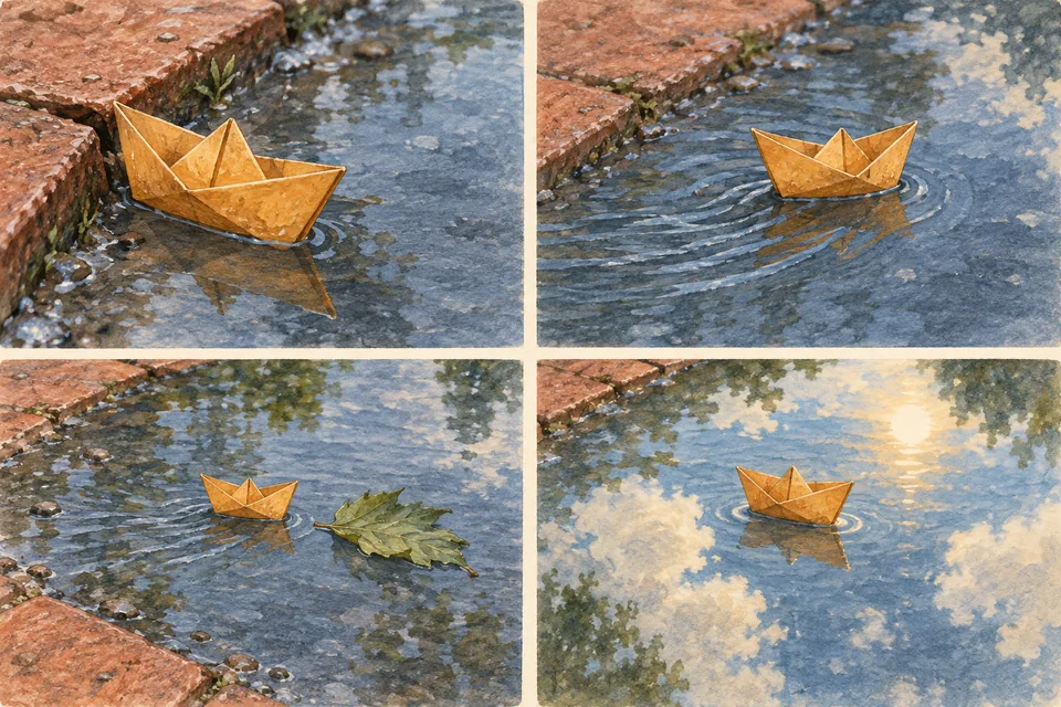A watercolor story with a consistent subject in every panel.
