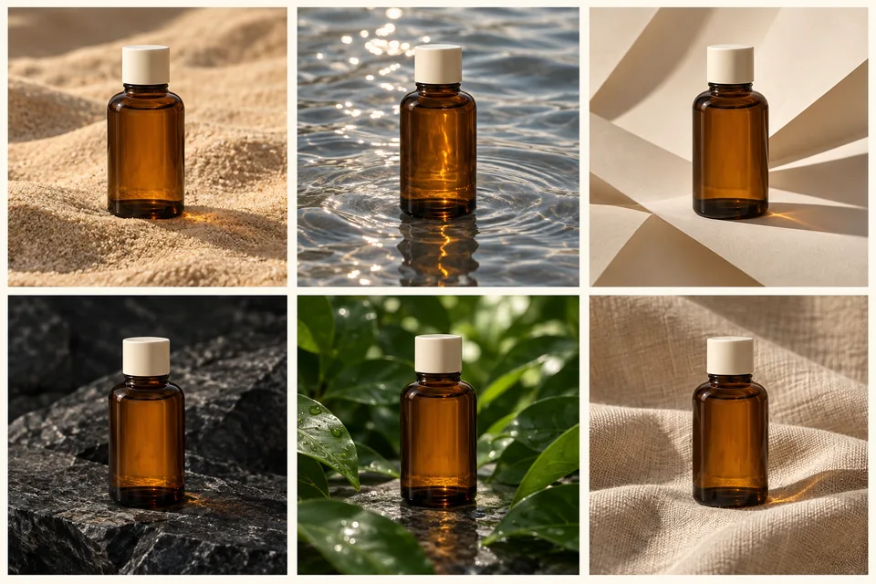 Compare six visual treatments in a single contact sheet.